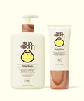 Sun Bum Daily Body + Glow Bundle with moisturizing sunscreen lotion and tinted moisturizer SPF 30 and SPF 50